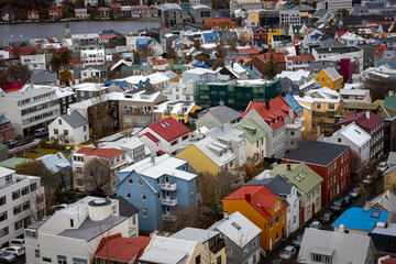 View of Reykjavik, Iceland from the Hallgrimskirkja cathedral