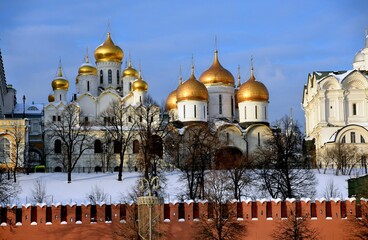 Obraz premium Moscow Kremlin architecture in winter. 