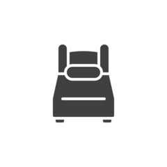 Bed furniture vector icon