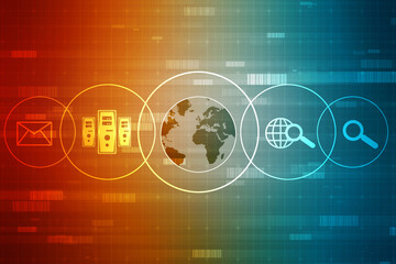 Binary Code Background, Digital Abstract technology background, flowing number one and zero text in binary code format in technology background. Internet Big data Concept