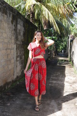 portrait of a woman in a dress in sri lanka 