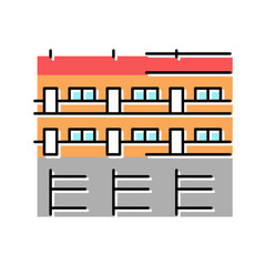 building motel color icon vector illustration