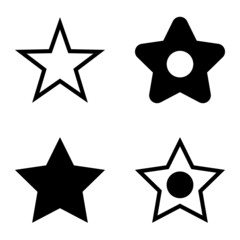 Stars Flat Icon Set Isolated On White Background