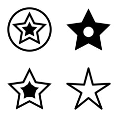 Stars Flat Icon Set Isolated On White Background
