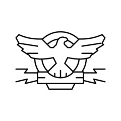 coat of arms with eagle line icon vector illustration