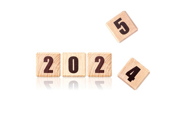New Year's Eve 2025 on wooden cubes.