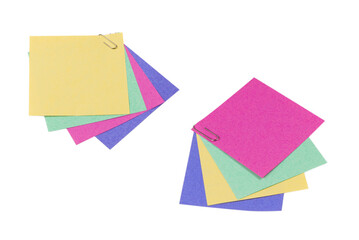 A sticker and a paper clip isolated on a white background