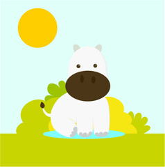 Obraz na płótnie Canvas Cute hippopotamus ilustration