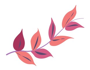 Fototapeta premium Exotic leaf, decorative foliage branches vector