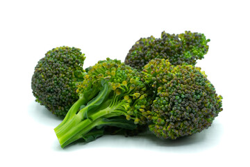 Broccoli florets isolated on white background