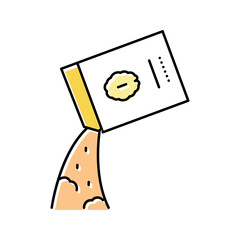 falling porridge from bag color icon vector illustration