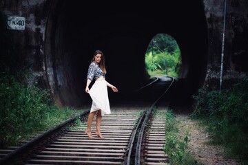 woman in the forest