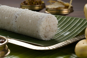 Puttu or Raw rice puttu/Arisi Maavu Puttu with chana curry/ kadala curry-Kerala special breakfast items