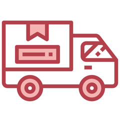 DELIVERY red line icon,linear,outline,graphic,illustration