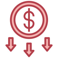 Obraz premium DISCOUNT red line icon,linear,outline,graphic,illustration