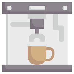 COFFEE MACHINE flat icon,linear,outline,graphic,illustration