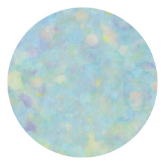 Abstract watercolor background in a circle, gentle colors. Decorative texture similar to the roughness of a green planet. Bright watercolor painting. Grunge style. Aged surface.
