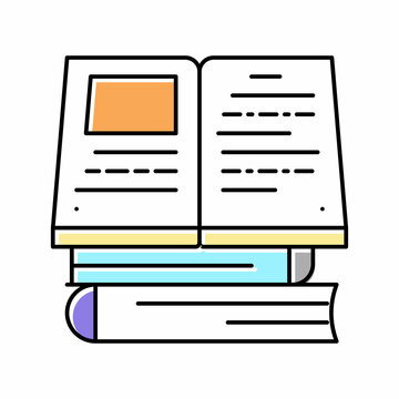 reading books mens leisure color icon vector illustration