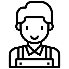 WAITRESS line icon,linear,outline,graphic,illustration