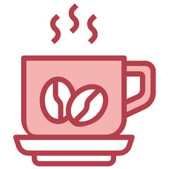 COFFEE CUP  red line icon,linear,outline,graphic,illustration