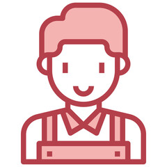 WAITRESS red line icon,linear,outline,graphic,illustration