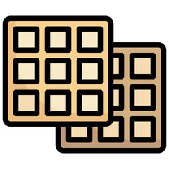 WAFFLE filled outline icon,linear,outline,graphic,illustration