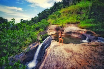 waterfall in the mountains