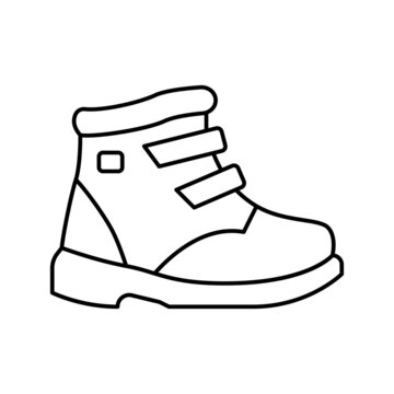 children shoe care line icon vector illustration
