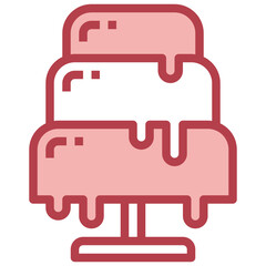 FONDUE red line icon,linear,outline,graphic,illustration