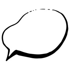 a round speech bubble, hand-drawn in the style of a comic book with an isolated black irregular outline on white with an empty space for text. drawn Round Comic Book Template for Dialogues Vector