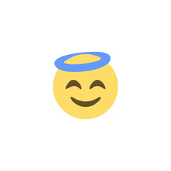 angel emoticon simple design vector