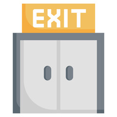 EXIT DOOR flat icon,linear,outline,graphic,illustration