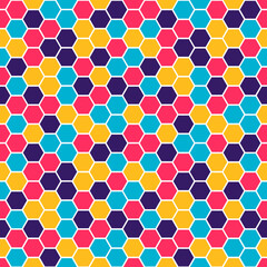 Tiny colorful honeycomb seamless pattern.