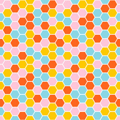 Colorful tiny honey comb seamless pattern.