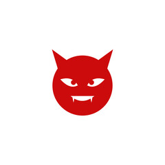 devil emoticon simple design vector