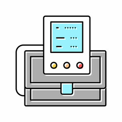 portable cardio device color icon vector illustration