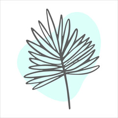 Single line Exotic Branch with a splash of paint. Flower line nature icon vector. Trendy spring Vector illustration.