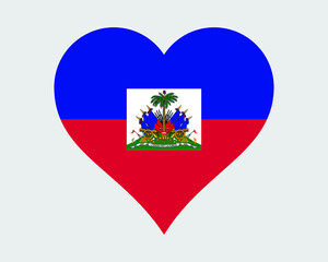 Haiti Heart Flag. Haitian Love Shape Country Nation National Flag. Republic of Haiti Banner Icon Sign Symbol. EPS Vector Illustration.