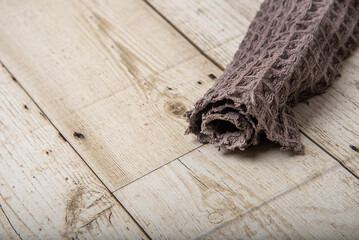 Obraz na płótnie Canvas microfiber cloth nano technology on wooden floor