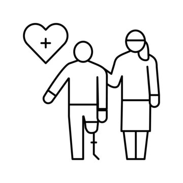 personal care homecare service line icon vector illustration