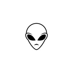 simple alien head icon illustration design, alien symbol vector