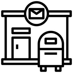 POST OFFICE line icon,linear,outline,graphic,illustration