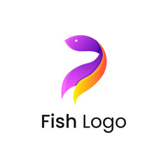 Betta Fish colorful Logo Design for Business Company
