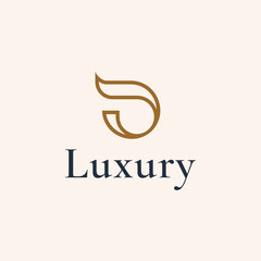 Elegant line curve vector logotype. Premium letter D logo design. Luxury linear creative monogram.
