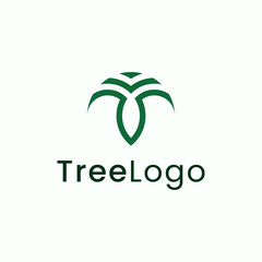Abstract tree icon vector logo template.
