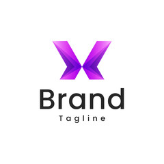 Abstract Letter X Logo Gradient
