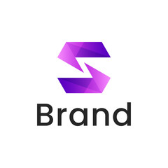 Initial Letter S 3D Logo.