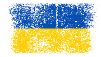 Ukraine Flag Distressed Grunge Vintage Retro. Isolated on White Background