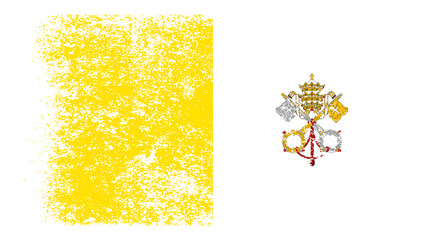 Vatican Flag Distressed Grunge Vintage Retro. Isolated on White Background