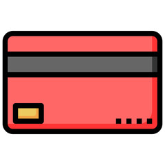 CREDIT CARD filled outline icon,linear,outline,graphic,illustration